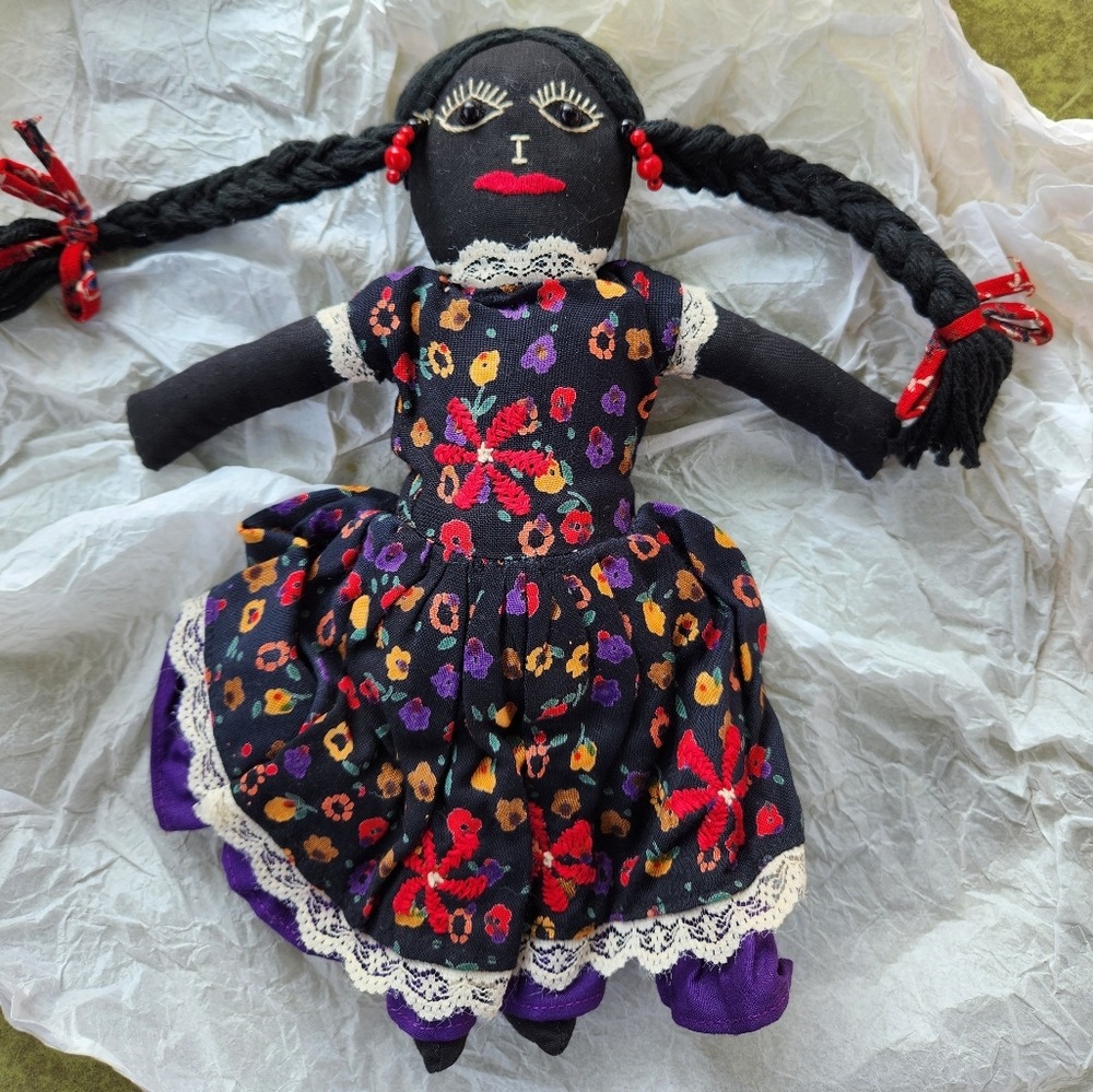 Antique primitive folk art antique vintage African Rag Doll Occult